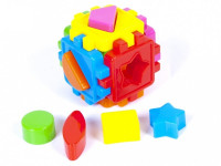 Логічний куб-сортер, з геометричним. фігурами, 10х10х10см, у пакеті, KW, 50-101