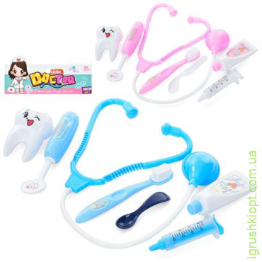 Врач 899-Y стетоскоп, шприц, зубная щетка, зубная паста, 2 цвета, в кульке, 18,5-30-7 см