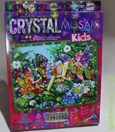 Набір Мозаїка із кристалів "CRYSTAL MOSAIC Kids" Феєчки малюють, DT