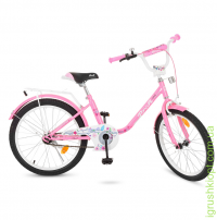Велосипед дитячий. PROFI 20Д Flower, рожевий, дзвінок, підніжка