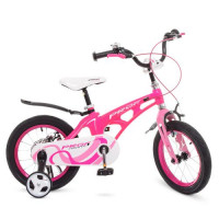 Велосипед дитячий PROF1 16д. LMG16203, Infinity, SKD85, магнієва рама, дзвінок, дод. колеса, малиново-рожевий