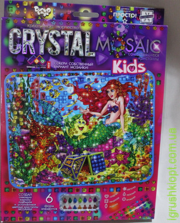 Набір Мозаїка із кристалів "CRYSTAL MOSAIC Kids" Русалочка, DT
