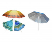 Пляжный зонт 100Т 2 м. с наклоном и напылением, рисунок "Пальмы", в микс цветовой гамме