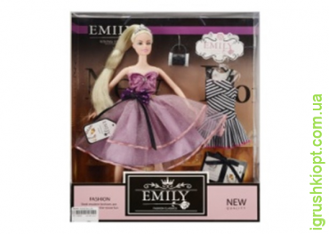 Лялька "Emily"QJ081A із сукнею, із сумочкою, у коробці