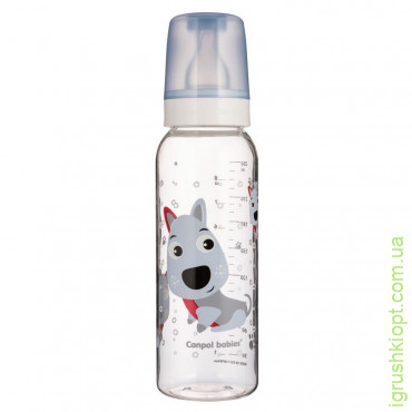 Бутылочка 250 мл с рисунком (BPA FREE), коллекция "Веселые зверята" , 2 цвета 11/841