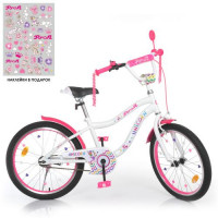 Велосипед дитячий PROF1 20д. Y20244, Unicorn, SKD45, ліхтар, дзвінок, дзеркало, пiднiжка, біло-малиновий