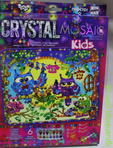 Набір Мозаїка із кристалів "CRYSTAL MOSAIC Kids" Совушки, DT
