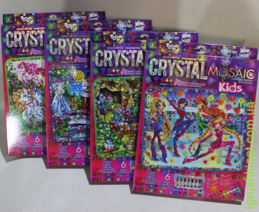Набор Мозаика из кристаллов "CRYSTAL MOSAIC Kids" Микс-Ассорти, 10 видов, DT
