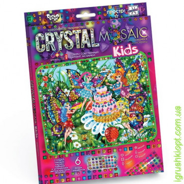 Набір Мозаїка із кристалів "CRYSTAL MOSAIC Kids" Феєчки та торт, DT
