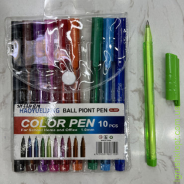 Ручки кулькові 10 кольорів WW00008