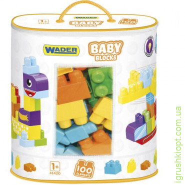 "Baby Blocks" Мої перші кубики - 100 шт (в сумці), 41420