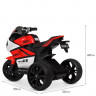 Мотоцикл M 4135EL-1-3, 2 мотора 25 W, 2 аккумулятора 6 V 4 AH, MP3, світяться колеса-EVA, музика, світло, шкіряні сидіння, червоно-білий