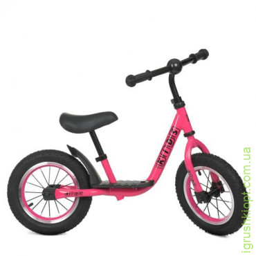 Біговел PROFI KIDS дитячий 12 д. M 4067A-4 рез. колеса, метал. обід, вис. до сидіння 30-43 см, рожевий