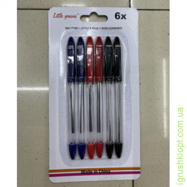 Ручки кулькові 6 штук/набір 3 кольора WW00141