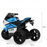 Мотоцикл M 4135EL-1-4, 2 мотора 25 W, 2 аккумулятора 6 V 4 AH, MP3, светящиеся колеса-EVA, музыка, свет, кожаные сиденья, сине-белый