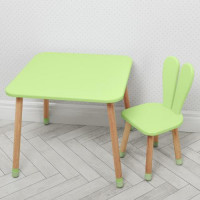 Столик 04-025G, 60-60см, со стульчиком, зеленый