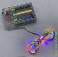 Гирлянда светодиодная нить "Капли росы" F10 -5метров , на батарейках