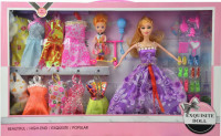 www Кукла Барби с куколкой, нарядами и обувью, MM 0011578\716B