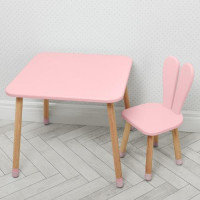 Столик 04-025R, 60-60см, со стульчиком, розовый