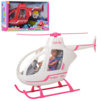 Лялька DEFA 8422-BF, шарнирна 30 см, вертоліт 46 см - музика, світло, 2 кольори, на батарейці, в коробці