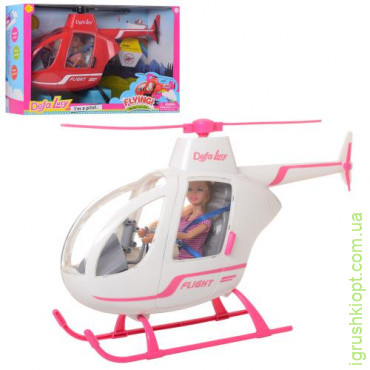 Кукла DEFA 8422-BF, шарнірна 30 см, вертоліт 46 см - музика, світло, 2 кольори, на батарейці, в коробці