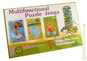 Дерев'яна джанга-пазл Multifunctional Puzzle Jenga Strateg (30980)