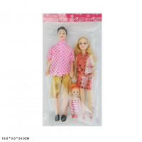 Кукла типа "Барби" 11059, семья с ребенком, пакет 19*3*34 см