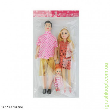 Кукла типа "Барби" 11059, семья с ребенком, пакет 19*3*34 см