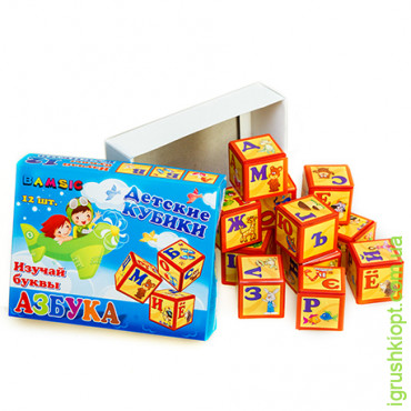 Набір дитячий "Кубики 12 Азбука",в коробці арт314, BAMSIC