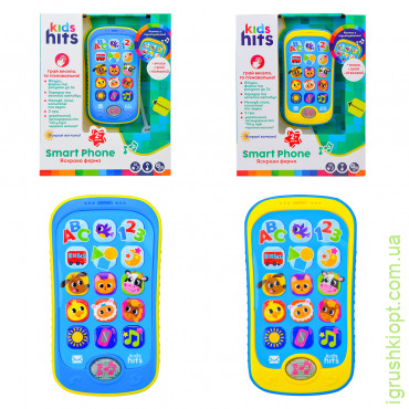Телефон музичний розвиваючий Kids Hits арт. KH03/003 "Яскрава ферма", батарейки у комплекті, 2 кольори мікс,  коробка 23*3,5*18.5 см