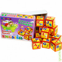 Набір дитячий "Кубики 12 Английський" в коробці арт315, BAMSIC