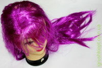 Яскрава кольорова перука, довге рівне волосся (синій салатовий і фіолетовий)