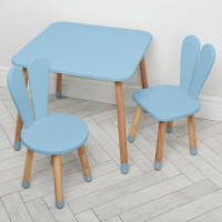 Столик 04-025BLAKYTN + 1, 60-60см, з 2-ма стільцями, синій