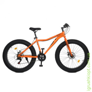 Велосипед 26 д. EB26AVENGER 1.0 S26.1, сталева рама 17", Shimano 21SP, ал. DB, ал. обiд, 26"*4.0, помаранчевий