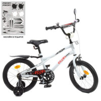 Велосипед детский PROF1 16д. Y16251, Urban, SKD45, белый (матовый), звонок, фонарь, дополнительные колеса
