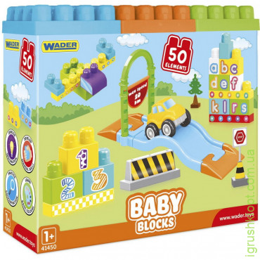 41450 "Baby Blocks" Мои первые кубики - 50 шт (в коробке)(Ц+В), Tigres
