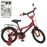 Велосипед детский PROF1 16д. Y16311, Speed racer, SKD45, фонарь, звонок, зеркало, доп. колеса, красный