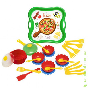 Набір посуду столовий "Піца" на підносі 27 елементів, Tigres, 39897