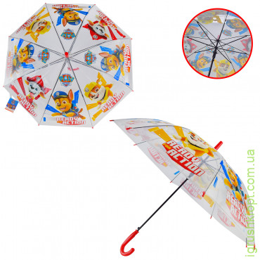 Зонтик детский арт. Paw Patrol PL82126 прозрачный, металл спицы, длина 66 см, диаметр купола 83 см