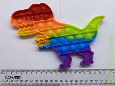 Игрушка Антистресс Пупырка, Pop It fidget "Динозавр" разноцветные