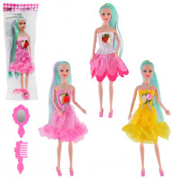 Кукла типа "Барби" арт. 11005, микс 3 вида, в праздничном платье с аксессуарами, пакет 33 см, размер игрушки 28 см
