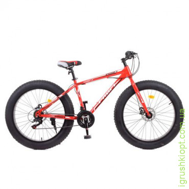 Велосипед 26 д. EB26POWER 1.0 S26.4, сталева рама 17 ", Shimano 21SP, алюм. DB, алюм. обiд, 26"*4.0, червоний
