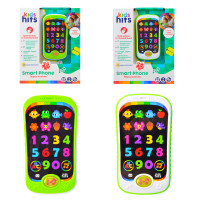 Музыкальный телефон развивающий Kids Hits арт. KH03/002, "Первые знания", батарейки в комплекте, 2 цвета микс, коробка 23*3, 5*18.5 см