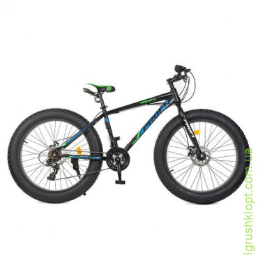 Велосипед 26 д. EB26POWER 1.0 S26.5, сталева рама 17", Shimano 21SP, ал. DB, ал. обід, 26*4.0, чорно-синій