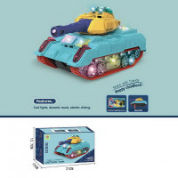 Іграшка Муз. танк 2265 батарейки, світло, звук, башта крутиться, відштовхується від перешкод, в коробці