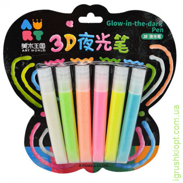 Клей для творчості "Neon Pen" 3D 6шт ST02368