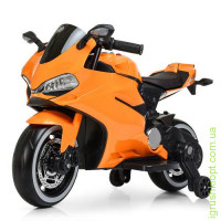 Мотоцикл M 4104ELS-7, 2 мотори 25W, 1аккум12V7AH, MP3, TF, USB, світло.кол., шкіра, EVA, фарб.оранжевий
