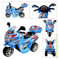 Мотоцикл, мотор 12W, 6V/4,5 A, 3 км/ч, 3-6 лет, голубой