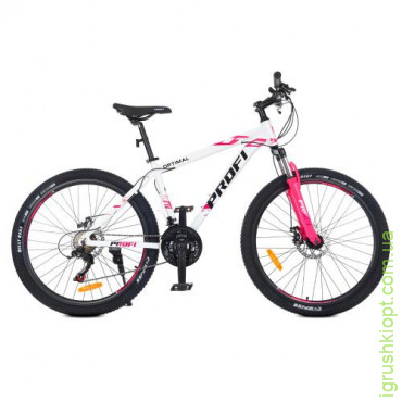 Велосипед 26 д. G26OPTIMAL A26.5, алюм.рама 16, 5", SHIMANO 21SP, алюм. DB, CS TZ500, біло-рожевий
