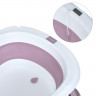 Ванночка ME 1151 PLUS Lilac, детская, с термометром, вкладыш, силикон, складная 78,3*49,3*20,5 см, розовая